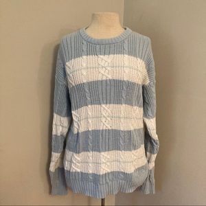 Christian Dior Twist Cable Cotton Striped Sweater